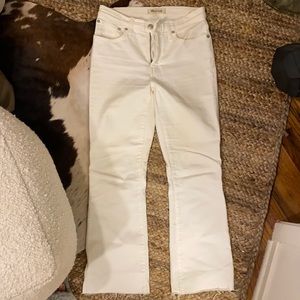 Madewell Cali Demi raw edge bootcut jeans white